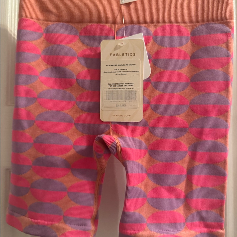 Fabletics Pink and Purple Geometric Shorts
